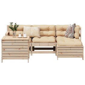 vidaXL 5-tlg. Garten-Sofagarnitur Massivholz Kiefer