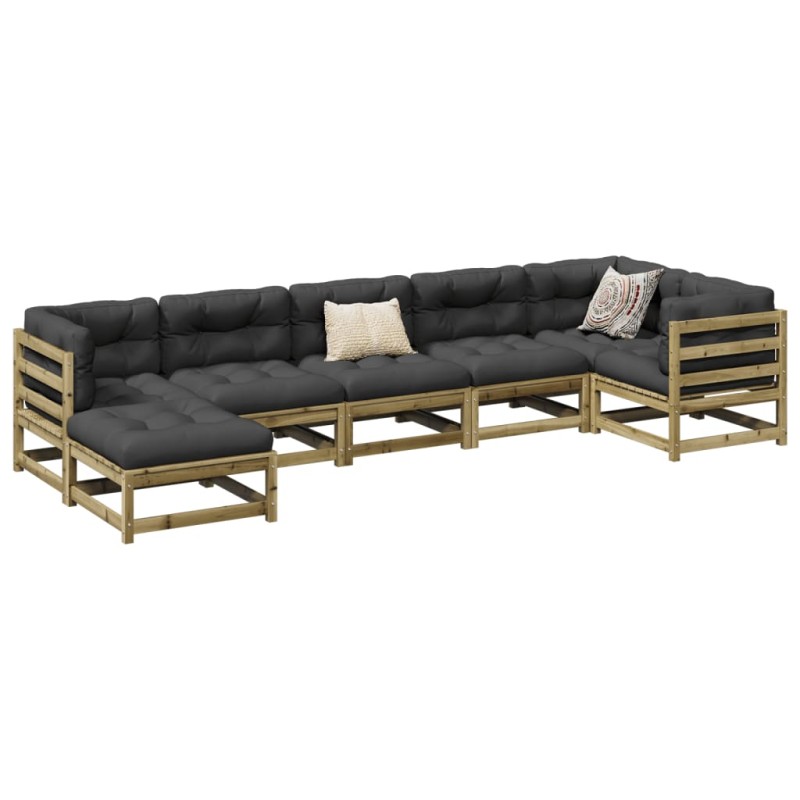 vidaXL 7-tlg. Garten-Sofagarnitur Kiefernholz Imprägniert vidaXL 7-tlg. Garten-Sofagarnitur Kiefernholz Imprägniert