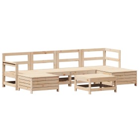 vidaXL 7-tlg. Garten-Sofagarnitur Massivholz Kiefer