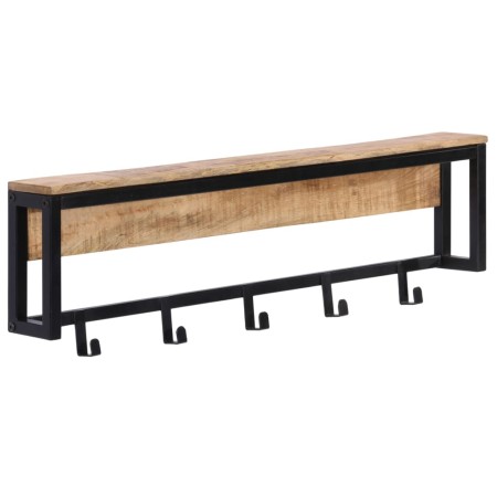 vidaXL Garderobe 87x10x28 cm Raues Massivholz Mango