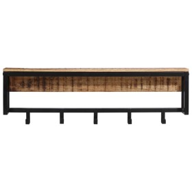 vidaXL Garderobe 87x10x28 cm Raues Massivholz Mango