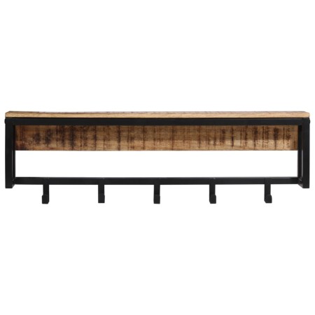 vidaXL Garderobe 87x10x28 cm Raues Massivholz Mango