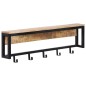 vidaXL Garderobe 87x10x28 cm Raues Massivholz Mango vidaXL Garderobe 87x10x28 cm Raues Massivholz Mango
