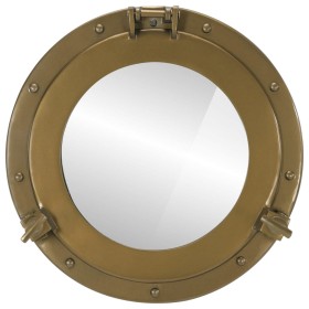 vidaXL Bullaugen-Spiegel Wandmontage Ø38 cm Aluminium und Glas