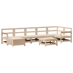 vidaXL 8-tlg. Garten-Sofagarnitur Massivholz Kiefer