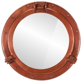 vidaXL Bullaugen-Spiegel Wandmontage Ø50 cm Aluminium und Glas