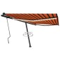 vidaXL Markise Manuell Einziehbar mit LED 400x350 cm Orange Braun vidaXL Markise Manuell Einziehbar mit LED 400x350 cm Orange Braun