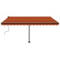 vidaXL Markise Manuell Einziehbar mit LED 400x350 cm Orange Braun vidaXL Markise Manuell Einziehbar mit LED 400x350 cm Orange Braun