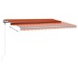 vidaXL Markise Manuell Einziehbar mit LED 400x350 cm Orange Braun vidaXL Markise Manuell Einziehbar mit LED 400x350 cm Orange Braun