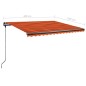 vidaXL Markise Manuell Einziehbar mit LED 400x350 cm Orange Braun vidaXL Markise Manuell Einziehbar mit LED 400x350 cm Orange Braun