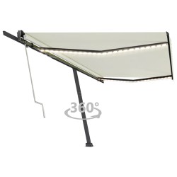 Automatische Markise mit LED & Windsensor 500x350 cm Cremeweiß