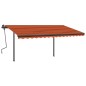 vidaXL Markise Manuell Einziehbar mit LED 4x3,5 m Orange und Braun vidaXL Markise Manuell Einziehbar mit LED 4x3,5 m Orange und Braun