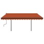 vidaXL Markise Manuell Einziehbar mit LED 4x3,5 m Orange und Braun vidaXL Markise Manuell Einziehbar mit LED 4x3,5 m Orange und Braun