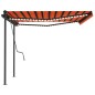 vidaXL Markise Manuell Einziehbar mit LED 4x3,5 m Orange und Braun vidaXL Markise Manuell Einziehbar mit LED 4x3,5 m Orange und Braun