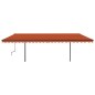 vidaXL Markise Automatisch Einziehbar mit Pfosten 6x3,5 m Orange Braun vidaXL Markise Automatisch Einziehbar mit Pfosten 6x3,5 m Orange Braun