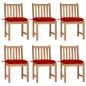 vidaXL Gartenstühle 6 Stk. mit Kissen Massivholz Teak vidaXL Gartenstühle 6 Stk. mit Kissen Massivholz Teak