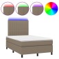 vidaXL Boxspringbett mit Matratze & LED Taupe 120x190 cm Stoff vidaXL Boxspringbett mit Matratze & LED Taupe 120x190 cm Stoff