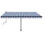 Gelenkarmmarkise Einziehbar mit LED 450x350 cm Blau und Weiß Gelenkarmmarkise Einziehbar mit LED 450x350 cm Blau und Weiß
