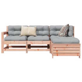 vidaXL 4-tlg. Garten-Sofagarnitur Massivholz Douglasie