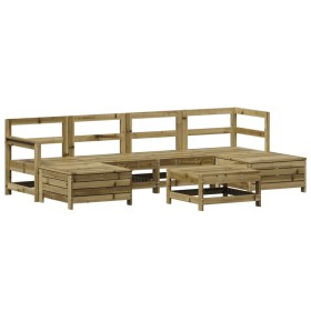 vidaXL 7-tlg. Garten-Sofagarnitur Kiefernholz Imprägniert