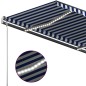 Gelenkarmmarkise Einziehbar mit LED 450x350 cm Blau und Weiß Gelenkarmmarkise Einziehbar mit LED 450x350 cm Blau und Weiß
