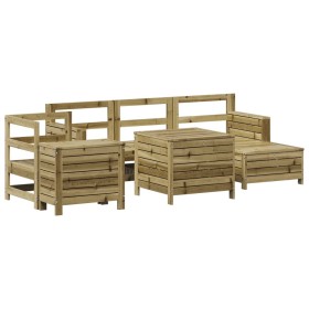 vidaXL 7-tlg. Garten-Sofagarnitur Kiefernholz Imprägniert
