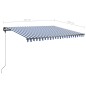 Gelenkarmmarkise Einziehbar mit LED 450x350 cm Blau und Weiß Gelenkarmmarkise Einziehbar mit LED 450x350 cm Blau und Weiß