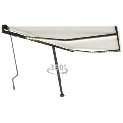 Gelenkarmmarkise Einziehbar mit LED 400x350 cm Creme