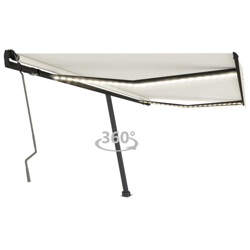Gelenkarmmarkise Einziehbar mit LED 400x350 cm Creme Gelenkarmmarkise Einziehbar mit LED 400x350 cm Creme