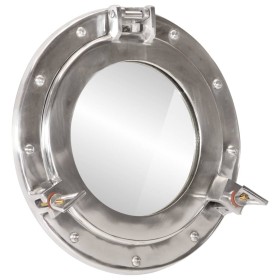 vidaXL Bullaugen-Spiegel Wandmontage Ø30 cm Aluminium und Glas