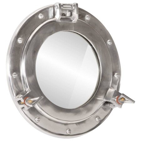 vidaXL Bullaugen-Spiegel Wandmontage Ø30 cm Aluminium und Glas