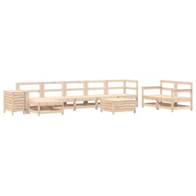 vidaXL 10-tlg. Garten-Sofagarnitur Massivholz Kiefer