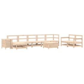 vidaXL 10-tlg. Garten-Sofagarnitur Massivholz Kiefer