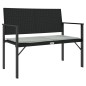 vidaXL Gartenbank 2-Sitzer mit Kissen Schwarz Poly Rattan vidaXL Gartenbank 2-Sitzer mit Kissen Schwarz Poly Rattan