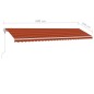 vidaXL Standmarkise Automatisch 600x350 cm Orange/Braun vidaXL Standmarkise Automatisch 600x350 cm Orange/Braun