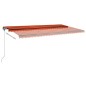 vidaXL Markise Manuell Einziehbar mit LED 600x350 cm Orange Braun vidaXL Markise Manuell Einziehbar mit LED 600x350 cm Orange Braun