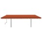 vidaXL Markise Manuell Einziehbar mit LED 6x3,5 m Orange und Braun vidaXL Markise Manuell Einziehbar mit LED 6x3,5 m Orange und Braun