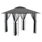 vidaXL Pavillon mit Seitenwänden Anthrazit 300x300x270 cm Stahl vidaXL Pavillon mit Seitenwänden Anthrazit 300x300x270 cm Stahl