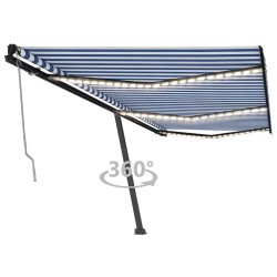 Automatische Markise mit LED & Windsensor 600x350 Blau und Weiß