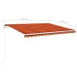 vidaXL Markise Manuell Einziehbar mit LED 4x3,5 m Orange & Braun vidaXL Markise Manuell Einziehbar mit LED 4x3,5 m Orange & Braun