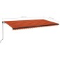 vidaXL Markise Automatisch Einziehbar 600x350 cm Orange und Braun vidaXL Markise Automatisch Einziehbar 600x350 cm Orange und Braun