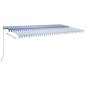 Automatische Markise mit LED & Windsensor 600x350 Blau und Weiß Automatische Markise mit LED & Windsensor 600x350 Blau und Weiß