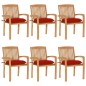 vidaXL Stapelbare Gartenstühle mit Kissen 6 Stk. Massivholz Teak vidaXL Stapelbare Gartenstühle mit Kissen 6 Stk. Massivholz Teak