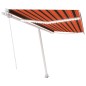 vidaXL Markise Manuell Einziehbar mit LED 400x350 cm Orange Braun vidaXL Markise Manuell Einziehbar mit LED 400x350 cm Orange Braun