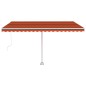 vidaXL Markise Manuell Einziehbar mit LED 400x350 cm Orange Braun vidaXL Markise Manuell Einziehbar mit LED 400x350 cm Orange Braun
