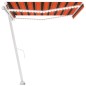 vidaXL Markise Manuell Einziehbar mit LED 400x350 cm Orange Braun vidaXL Markise Manuell Einziehbar mit LED 400x350 cm Orange Braun