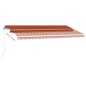 vidaXL Markise Manuell Einziehbar mit LED 400x350 cm Orange Braun vidaXL Markise Manuell Einziehbar mit LED 400x350 cm Orange Braun