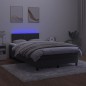vidaXL Boxspringbett mit Matratze & LED Schwarz 120x190 cm Samt vidaXL Boxspringbett mit Matratze & LED Schwarz 120x190 cm Samt
