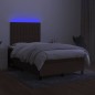 vidaXL Boxspringbett mit Matratze & LED Dunkelbraun 120x190 cm Stoff vidaXL Boxspringbett mit Matratze & LED Dunkelbraun 120x190 cm Stoff