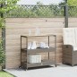vidaXL Barwagen 3 Böden Grau Poly Rattan und Massivholz Akazie vidaXL Barwagen 3 Böden Grau Poly Rattan und Massivholz Akazie
